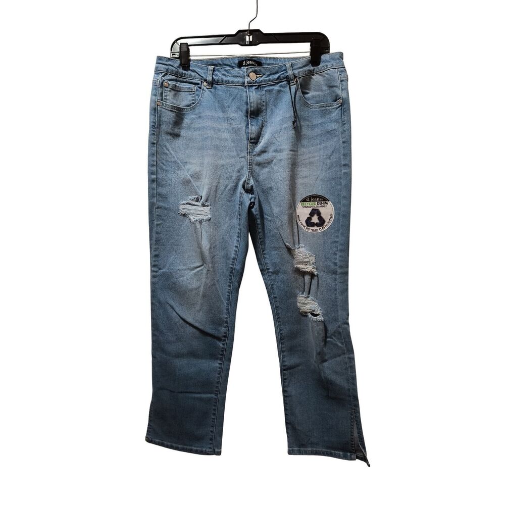 D. Jeans Recycled Denim High Waist Straight Leg Ankle Jeans 16 Blue Stretch NWT
